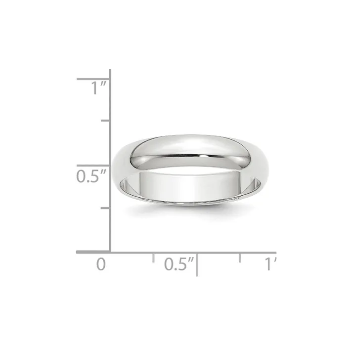 Goldia Rings Solid 14K White Gold 5mm Half Round MensWomens Wedding Band Ring Size 135 Goldia Rings Solid 14K White Gold 5mm Half Round MensWomens Wedding Band Ring Size 135