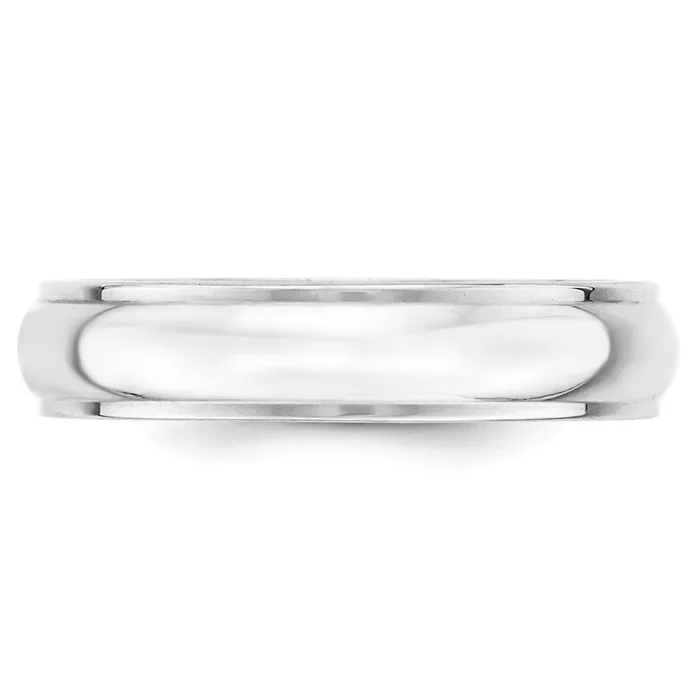 Goldia Rings Solid 14K White Gold 5mm Half Round with Edge MensWomens Wedding Band Ring Size 45 Goldia Rings Solid 14K White Gold 5mm Half Round with Edge MensWomens Wedding Band Ring Size 45