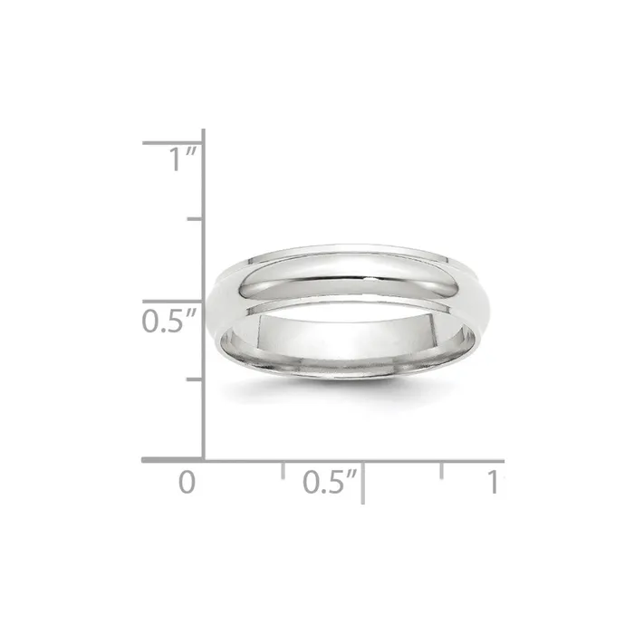 Goldia Rings Solid 14K White Gold 5mm Half Round with Edge MensWomens Wedding Band Ring Size 45 Goldia Rings Solid 14K White Gold 5mm Half Round with Edge MensWomens Wedding Band Ring Size 45