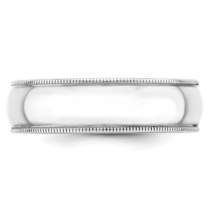 Goldia Rings Solid 14K White Gold 6mm Light Weight Milgrain Half Round MensWomens Wedding Band Ring Size 115 Goldia Rings Solid 14K White Gold 6mm Light Weight Milgrain Half Round MensWomens Wedding Band Ring Size 115