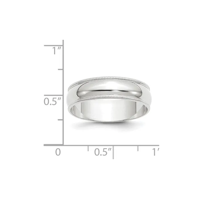Goldia Rings Solid 14K White Gold 6mm Light Weight Milgrain Half Round MensWomens Wedding Band Ring Size 115 Goldia Rings Solid 14K White Gold 6mm Light Weight Milgrain Half Round MensWomens Wedding Band Ring Size 115