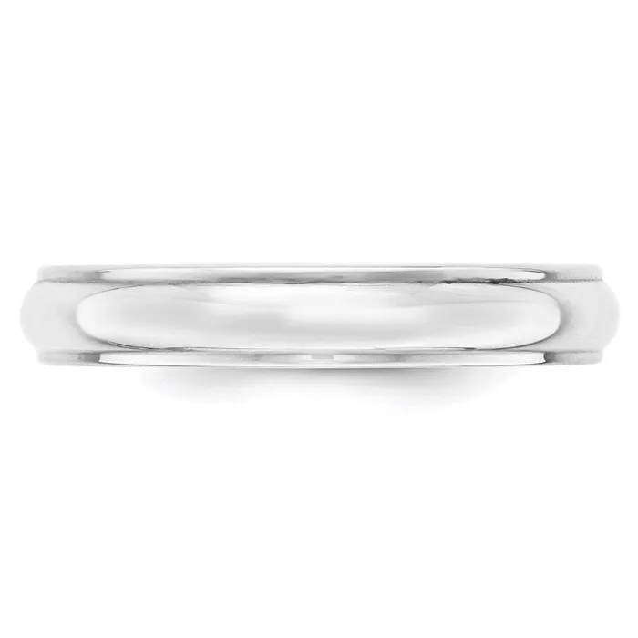 Goldia Rings Solid 18K White Gold 4mm Half Round with Edge MensWomens Wedding Band Ring Size 4 Goldia Rings Solid 18K White Gold 4mm Half Round with Edge MensWomens Wedding Band Ring Size 4