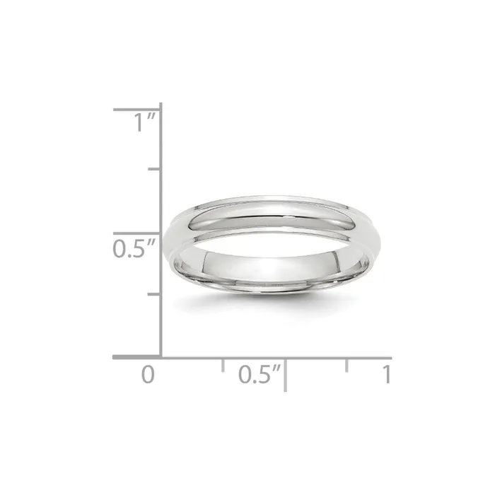 Goldia Rings Solid 18K White Gold 4mm Half Round with Edge MensWomens Wedding Band Ring Size 4 Goldia Rings Solid 18K White Gold 4mm Half Round with Edge MensWomens Wedding Band Ring Size 4