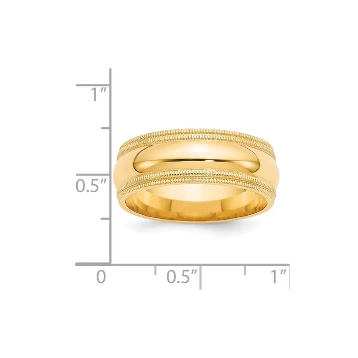Goldia Rings Solid 18K Yellow Gold 8mm Double Milgrain Comfort Fit MensWomens Wedding Band Ring Size 105 Goldia Rings Solid 18K Yellow Gold 8mm Double Milgrain Comfort Fit MensWomens Wedding Band Ring Size 105