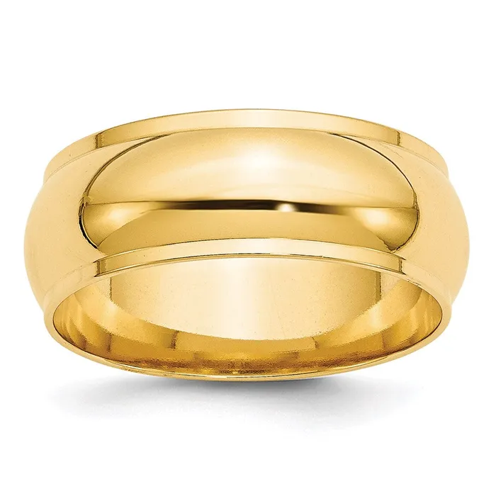 Goldia Rings Solid 18K Yellow Gold 8mm Half Round with Edge MensWomens Wedding Band Ring Size 105 Goldia Rings Solid 18K Yellow Gold 8mm Half Round with Edge MensWomens Wedding Band Ring Size 105