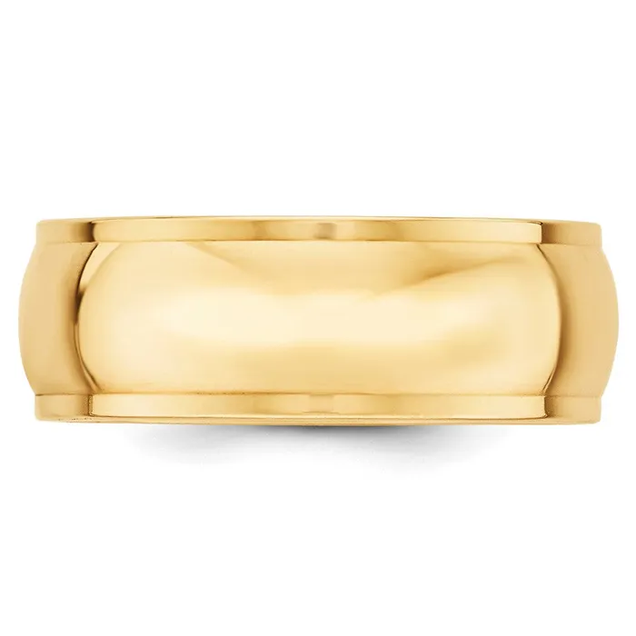 Goldia Rings Solid 18K Yellow Gold 8mm Half Round with Edge MensWomens Wedding Band Ring Size 105 Goldia Rings Solid 18K Yellow Gold 8mm Half Round with Edge MensWomens Wedding Band Ring Size 105