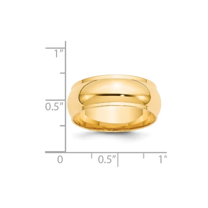Goldia Rings Solid 18K Yellow Gold 8mm Half Round with Edge MensWomens Wedding Band Ring Size 105 Goldia Rings Solid 18K Yellow Gold 8mm Half Round with Edge MensWomens Wedding Band Ring Size 105
