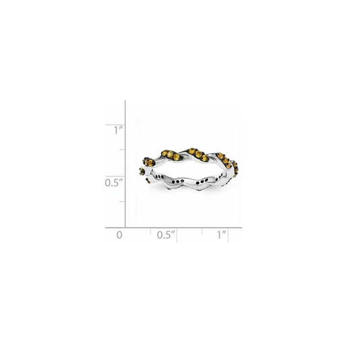 Goldia Rings Sterling Silver Citrine Eternity Ring