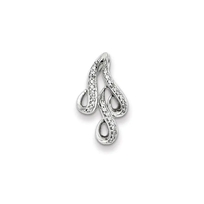 Goldia Sterling Silver 01ct Diamond Swirl Pendant Necklaces
