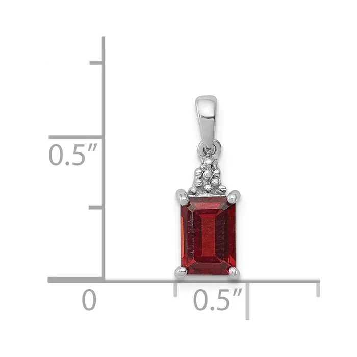 Goldia Sterling Silver Rhodium Garnet u0026 Diamond Pendant Necklaces