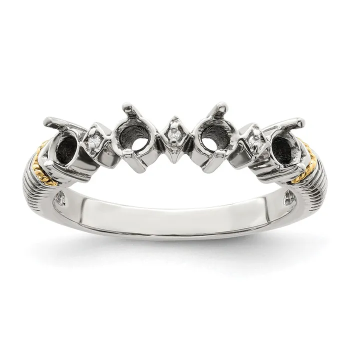 Goldia Sterling Silver u0026 14k Fourstone and Diamond Mothers Ring Rings