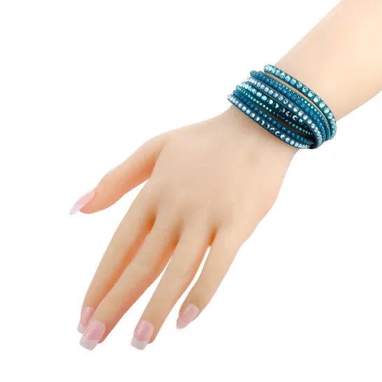 JMS always Bracelets Original Swarovski Slake Teal 2 in 1 Suede Wrap Bracelet 5043496M Medium JMS always Bracelets Original Swarovski Slake Teal 2 in 1 Suede Wrap Bracelet 5043496M Medium