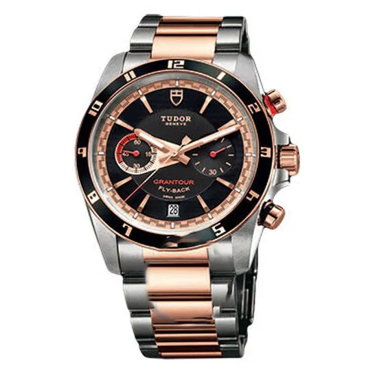 JMS always Bracelets Original Tudor Grantour Black Dial Stainless Steel and Pink Gold Mens Watch 20551N95731 JMS always Bracelets Original Tudor Grantour Black Dial Stainless Steel and Pink Gold Mens Watch 20551N95731