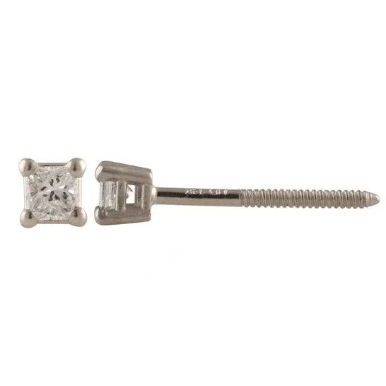 JMS always Earrings Original Diamond Muse 010 cttw 14KT White Gold Square Diamond Stud Earrings for Women JMS always Earrings Original Diamond Muse 010 cttw 14KT White Gold Square Diamond Stud Earrings for Women