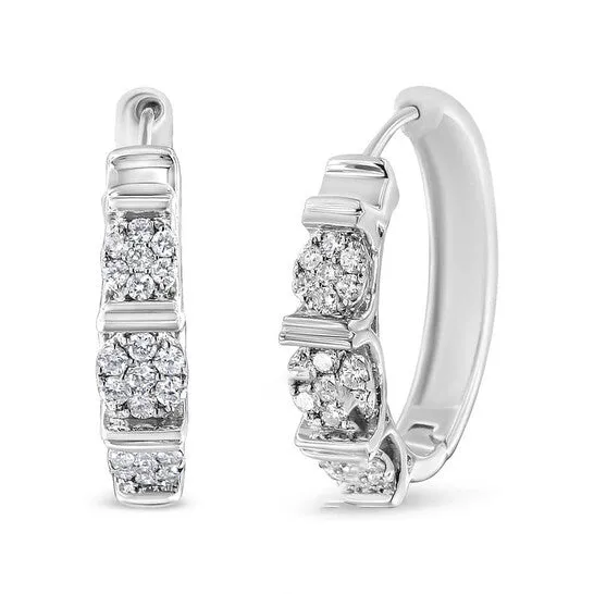 JMS always Earrings Original Haus of Brilliance 925 Sterling Silver 12 Cttw Lab Grown Round Diamond Floral Cluster Hoop Earrings FG Color SI1SI2 Clarity JMS always Earrings Original Haus of Brilliance 925 Sterling Silver 12 Cttw Lab Grown Round Diamond Floral Cluster Hoop Earrings FG Color SI1SI2 Clarity