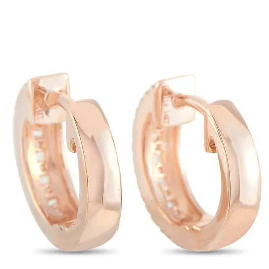 JMS always Earrings Original LB Exclusive 14K Rose Gold 035 ct Diamond Hoop Earrings JMS always Earrings Original LB Exclusive 14K Rose Gold 035 ct Diamond Hoop Earrings