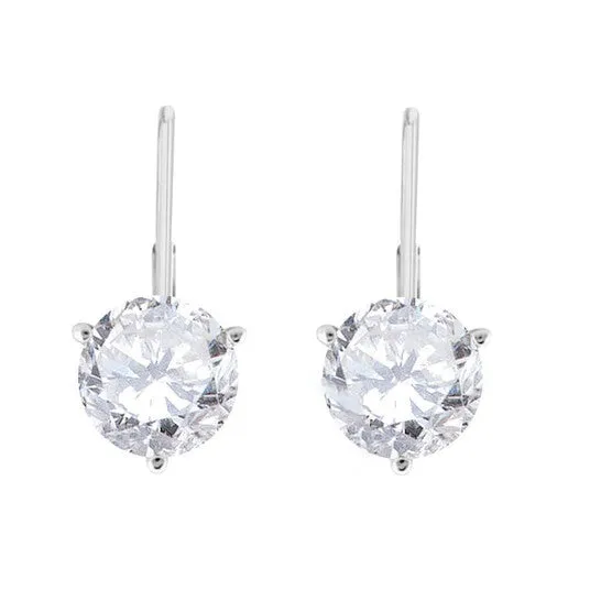 JMS always Earrings Original Maulijewels 12 Carat White Diamond HI I1I2 Womens Three Prong Set Martini Leverback Earrings In 14K Solid White Gold JMS always Earrings Original Maulijewels 12 Carat White Diamond HI I1I2 Womens Three Prong Set Martini Leverback Earrings In 14K Solid White Gold