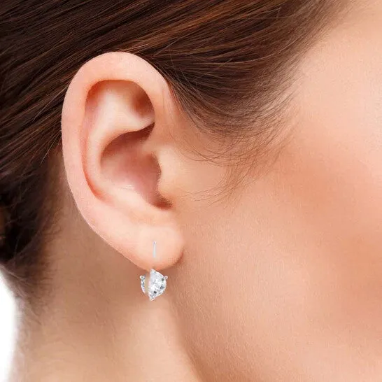 JMS always Earrings Original Maulijewels 12 Carat White Diamond HI I1I2 Womens Three Prong Set Martini Leverback Earrings In 14K Solid White Gold JMS always Earrings Original Maulijewels 12 Carat White Diamond HI I1I2 Womens Three Prong Set Martini Leverback Earrings In 14K Solid White Gold