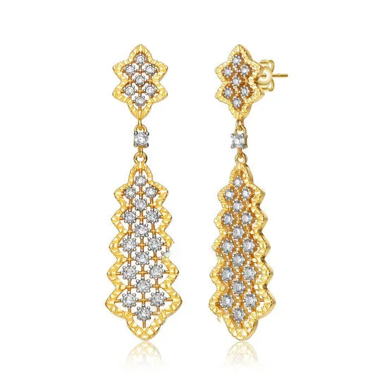 JMS always Earrings Original Rachel Glauber Rhodium And 14k Gold Plated Cubic Zirconia Dangle Earrings JMS always Earrings Original Rachel Glauber Rhodium And 14k Gold Plated Cubic Zirconia Dangle Earrings