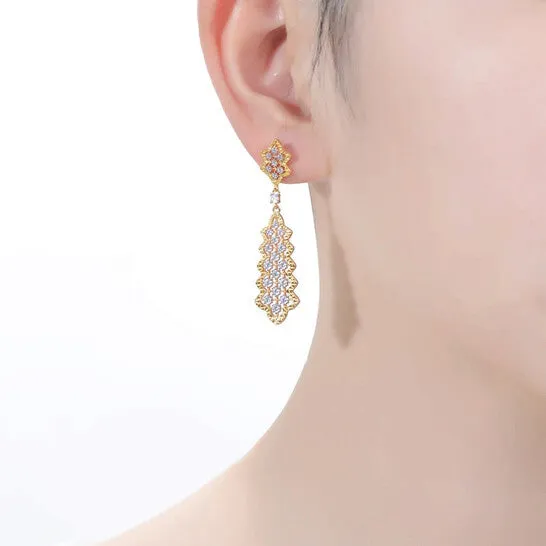JMS always Earrings Original Rachel Glauber Rhodium And 14k Gold Plated Cubic Zirconia Dangle Earrings JMS always Earrings Original Rachel Glauber Rhodium And 14k Gold Plated Cubic Zirconia Dangle Earrings