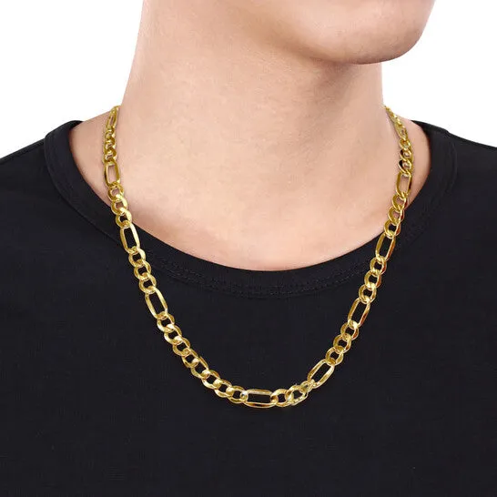 JMS always Necklaces Original AMOUR 2piece Set Of Mens Figaro Necklace and Bracelet In 10K Yellow Gold 7 Mm JMS always Necklaces Original AMOUR 2piece Set Of Mens Figaro Necklace and Bracelet In 10K Yellow Gold 7 Mm
