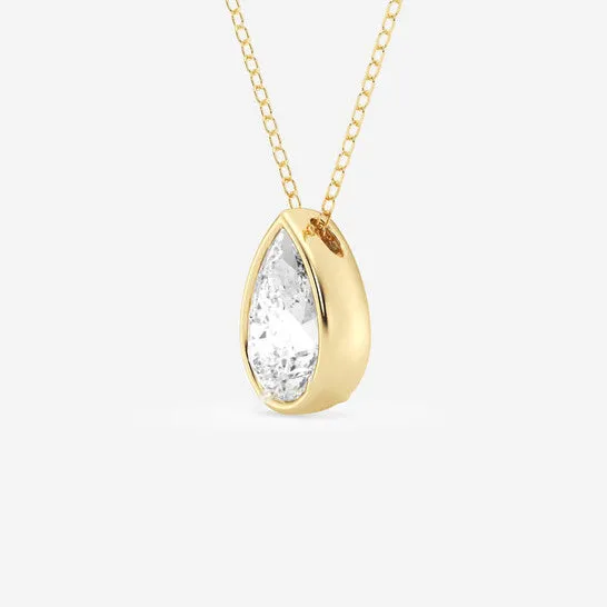 JMS always Necklaces Original Brilliant Diamond 200 cttw 14KT Yellow Gold Bezel Setting PearCut Lab Grown Diamond Pendant Necklace for WomenVS2 JMS always Necklaces Original Brilliant Diamond 200 cttw 14KT Yellow Gold Bezel Setting PearCut Lab Grown Diamond Pendant Necklace for WomenVS2