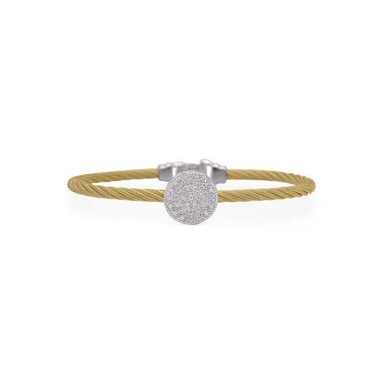 JMS always Original ALOR Yellow Cable Taking Shapes Disc Bracelet with 18K Gold Diamonds Bracelets JMS always Original ALOR Yellow Cable Taking Shapes Disc Bracelet with 18K Gold Diamonds Bracelets