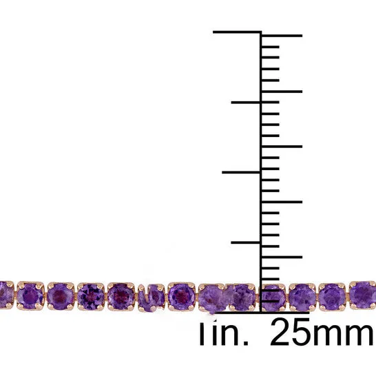 JMS always Original AMOUR Amethyst Tassel Bolo Bracelet In Rose Plated Sterling Silver Bracelets