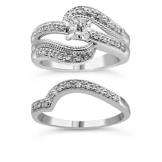 JMS always Original Haus of Brilliance 925 Sterling Silver 13 Cttw Round Diamond Crisscross Engagement Ring Bridal Set HI Color I1I2 Clarity Rings JMS always Original Haus of Brilliance 925 Sterling Silver 13 Cttw Round Diamond Crisscross Engagement Ring Bridal Set HI Color I1I2 Clarity Rings