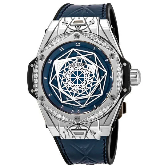JMS always Original Hublot Big Bang Sang Bleu Diamond Blue Dial Ladies Watch 465SS7179VR1204MXM19 Watches
