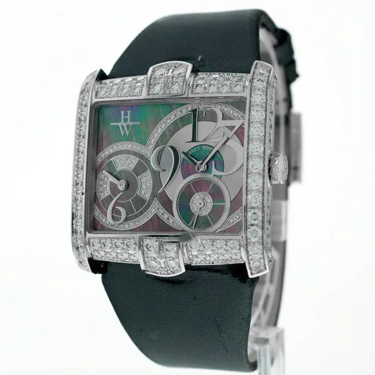 JMS always Watches Original Preowned Harry Winston Avenue C Squared A2 GMT Diamond Dark Mother of Pearl Dial with Diamond Accents Dial Ladies Watch AVSQTZ38WW010 JMS always Watches Original Preowned Harry Winston Avenue C Squared A2 GMT Diamond Dark Mother of Pearl Dial with Diamond Accents Dial Ladies Watch AVSQTZ38WW010