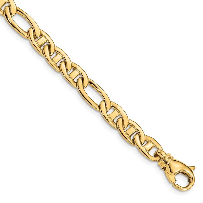MDS 14K 725 inch 65mm Solid Hand Polished Fancy Flat Anchor Link with Fancy Lobster Clasp Bracelet Bracelets MDS 14K 725 inch 65mm Solid Hand Polished Fancy Flat Anchor Link with Fancy Lobster Clasp Bracelet Bracelets
