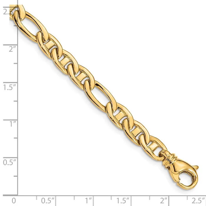 MDS 14K 725 inch 65mm Solid Hand Polished Fancy Flat Anchor Link with Fancy Lobster Clasp Bracelet Bracelets MDS 14K 725 inch 65mm Solid Hand Polished Fancy Flat Anchor Link with Fancy Lobster Clasp Bracelet Bracelets