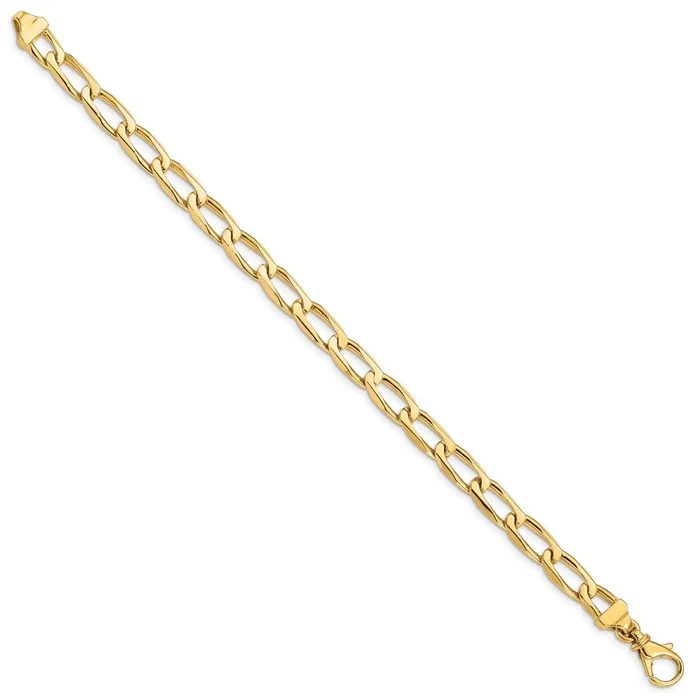 MDS Solid 14K Yellow Gold 7 inch 65mm Hand Polished Fancy Open Link with Fancy Lobster Clasp Bracelet Bracelets MDS Solid 14K Yellow Gold 7 inch 65mm Hand Polished Fancy Open Link with Fancy Lobster Clasp Bracelet Bracelets