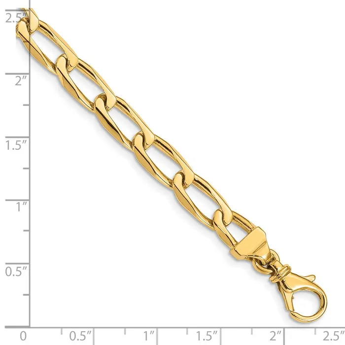 MDS Solid 14K Yellow Gold 7 inch 65mm Hand Polished Fancy Open Link with Fancy Lobster Clasp Bracelet Bracelets MDS Solid 14K Yellow Gold 7 inch 65mm Hand Polished Fancy Open Link with Fancy Lobster Clasp Bracelet Bracelets