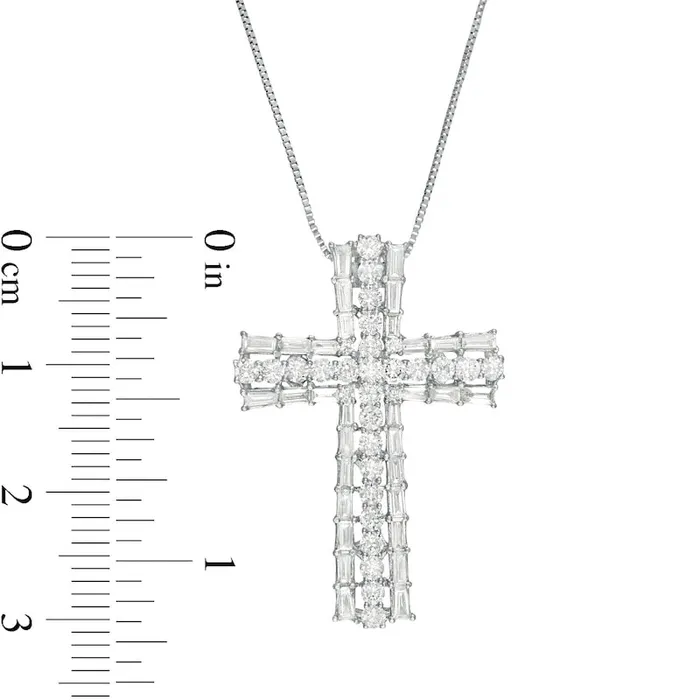 Necklaces 133 CT TW Composite Natural Diamond Cross Pendant in 10K White Gold Goldia Necklaces 133 CT TW Composite Natural Diamond Cross Pendant in 10K White Gold Goldia