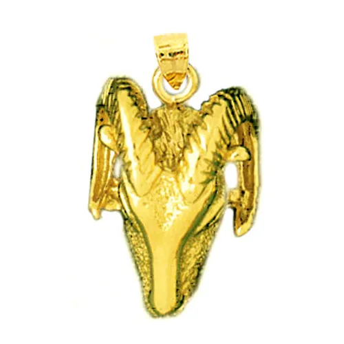 Necklaces 14K Gold Ram39s Head Pendant Goldia