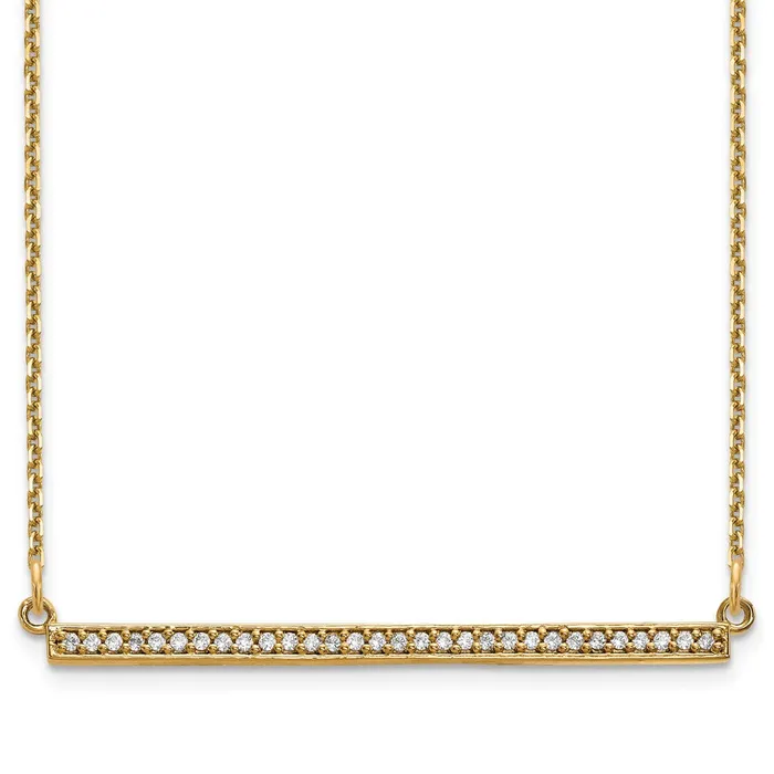 Necklaces Goldia 14K Yellow Gold Real Diamond Bar Necklace
