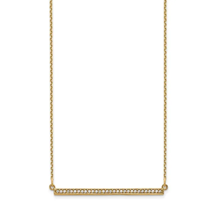 Necklaces Goldia 14K Yellow Gold Real Diamond Bar Necklace