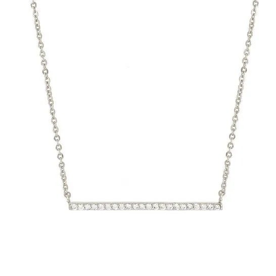 Necklaces Original Elegant Confetti Womens 18K White Gold Plated CZ Simulated Diamond Bar Necklace JMS always