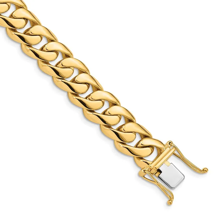 Necklaces Solid 14K Yellow Gold 22 inch 108mm Hand Polished Rounded Curb Link with Box Catch Clasp Chain Necklace MDS Necklaces Solid 14K Yellow Gold 22 inch 108mm Hand Polished Rounded Curb Link with Box Catch Clasp Chain Necklace MDS