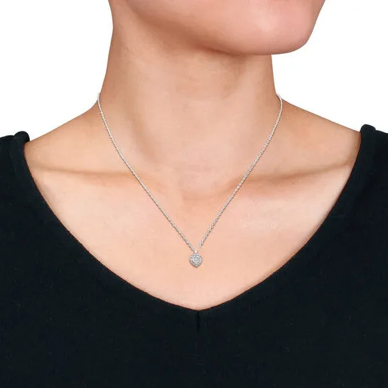 Original AMOUR 110CT TDW Parallel Baguette and Roundshaped Diamonds Heart Halo Necklace In 14K White Gold 165 In JMS always Necklaces Original AMOUR 110CT TDW Parallel Baguette and Roundshaped Diamonds Heart Halo Necklace In 14K White Gold 165 In JMS always Necklaces