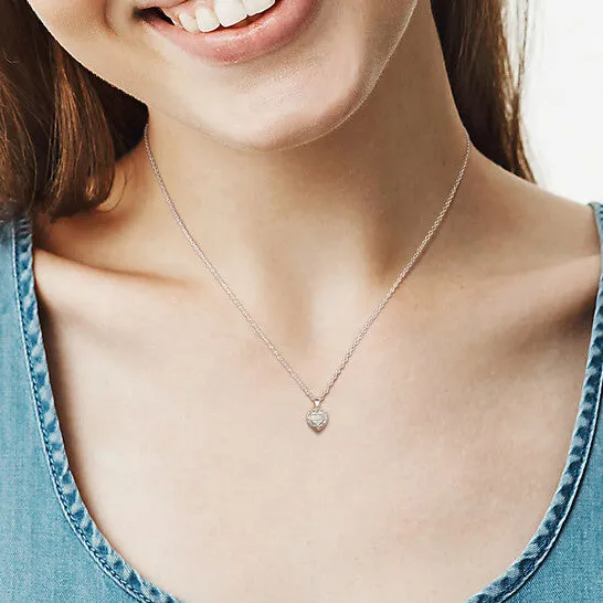 Original AMOUR 110CT TDW Parallel Baguette and Roundshaped Diamonds Heart Halo Necklace In 14K White Gold 165 In JMS always Necklaces Original AMOUR 110CT TDW Parallel Baguette and Roundshaped Diamonds Heart Halo Necklace In 14K White Gold 165 In JMS always Necklaces