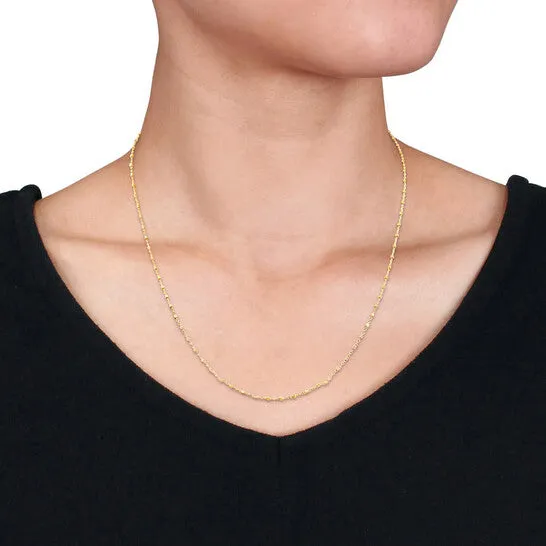 Original AMOUR Beaded Chain Necklace In Yellow Plated Sterling Silver JMS always Necklaces