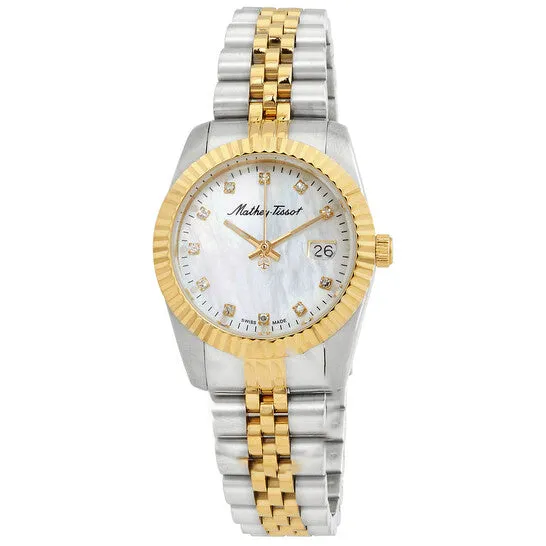Original MatheyTissot Mathy III MOP Quartz White Dial Ladies Watch D910BI JMS always Watches Original MatheyTissot Mathy III MOP Quartz White Dial Ladies Watch D910BI JMS always Watches