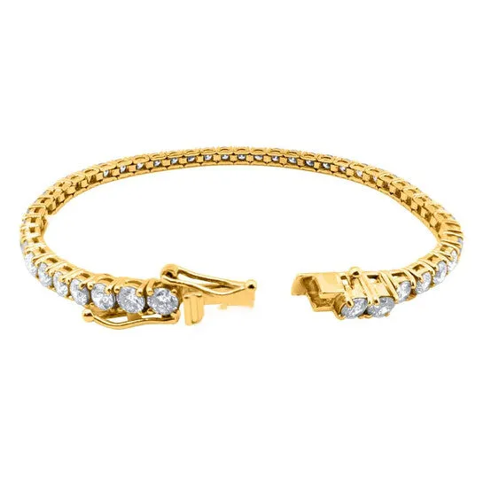Original Maulijewels 14K Yellow Gold 600 Cttw Lab Grown Diamond 700 Classic Tennis Bracelet FG Color VS1 JMS always Bracelets