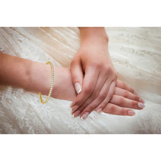 Original Maulijewels 14K Yellow Gold 600 Cttw Lab Grown Diamond 700 Classic Tennis Bracelet FG Color VS1 JMS always Bracelets