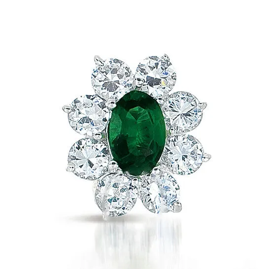 Original Megan Walford 925 Sterling Silver Emerald Cubic Zirconia Flower Stud Earrings JMS always Earrings Original Megan Walford 925 Sterling Silver Emerald Cubic Zirconia Flower Stud Earrings JMS always Earrings
