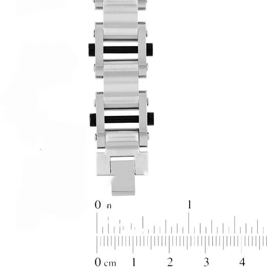 Original Robert Alton Stainless Steel Black White Bar Mens Link Bracelet JMS always Bracelets Original Robert Alton Stainless Steel Black White Bar Mens Link Bracelet JMS always Bracelets
