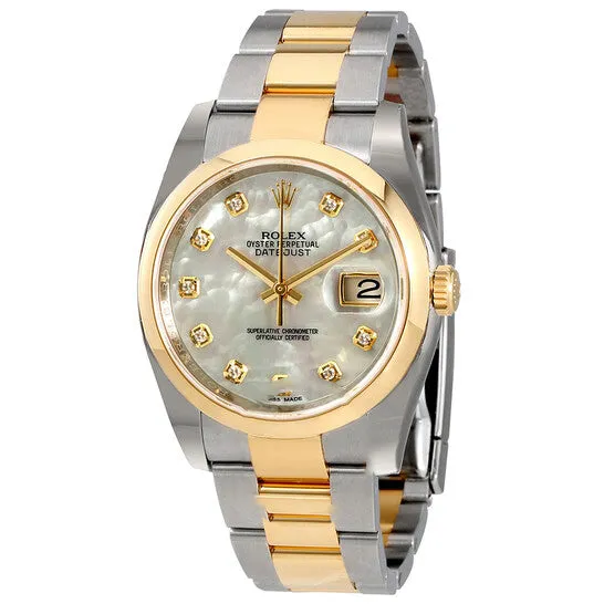 Original Rolex Datejust 36 Mother of Pearl Dial Stainless Steel and 18K Yellow Gold Oyster Bracelet Automatic Mens Watch 116203MDO JMS always Bracelets Original Rolex Datejust 36 Mother of Pearl Dial Stainless Steel and 18K Yellow Gold Oyster Bracelet Automatic Mens Watch 116203MDO JMS always Bracelets